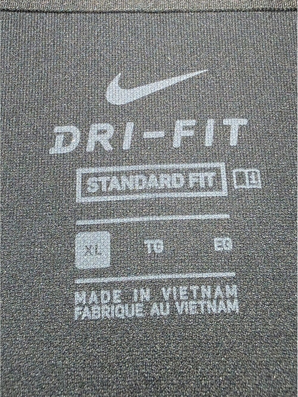 Nike Black Dri-FIT Polyester Knit Logo Polo Shirt SS Men’s XL Golf - Picture 6 of 8